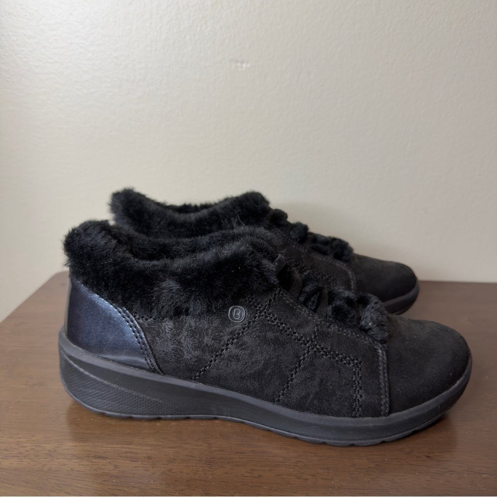 Bzees Golden Black Faux Fur Bootie Sz 7.5 Womens